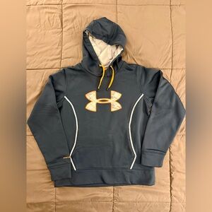 Under Armour Grayish Navy & Orange Hoodie women's or unisex ? Size medium GUC